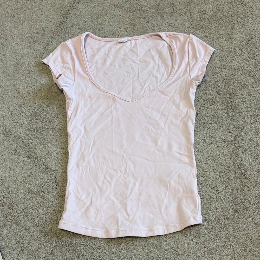 Garage Blush Pink Short Sleeve V-Neck Tee
